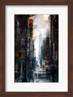 Broadway and Howard Street, rain Fine Art Print