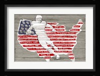 USA Flag and Runningback Fine Art Print