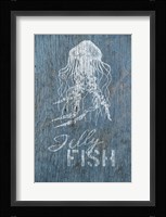 Jellyfish on Blue Framed Print