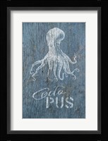 Octopus on Blue Framed Print
