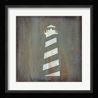 Rusty Sign Lighthouse Framed Print