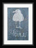 Seagull on Blue Framed Print