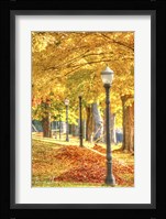 Lamp Post And Leaves Fine Art Print