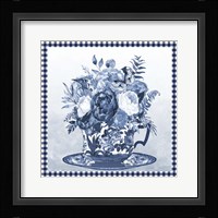 Blue Teacup Bouquet B Framed Print