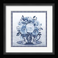 Blue Teacup Bouquet C Framed Print
