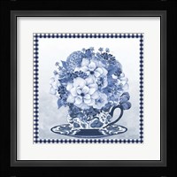 Blue Teacup Bouquet D Framed Print