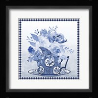 Blue Teacup Bouquet F Framed Print