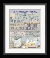 Lavender Bathroom Rules Fine Art Print