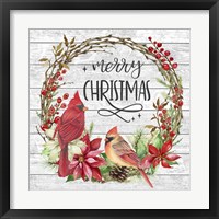 Cardinal Christmas Wreath Fine Art Print