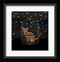 BirdCaged Cat Fine Art Print