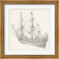 Antique Ship Sketch I Fine Art Print