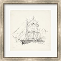 Antique Ship Sketch II Fine Art Print