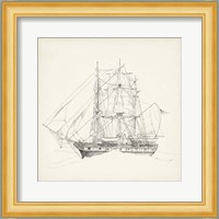 Antique Ship Sketch II Fine Art Print