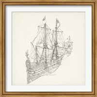 Antique Ship Sketch III Fine Art Print