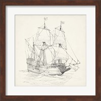 Antique Ship Sketch IV Fine Art Print