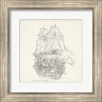 Antique Ship Sketch V Fine Art Print