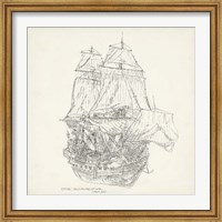 Antique Ship Sketch V Fine Art Print