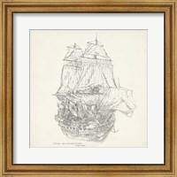 Antique Ship Sketch V Fine Art Print