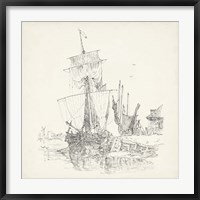 Antique Ship Sketch VII Fine Art Print