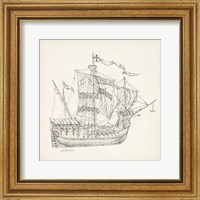Antique Ship Sketch VIII Fine Art Print