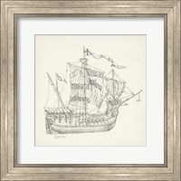 Antique Ship Sketch VIII Fine Art Print