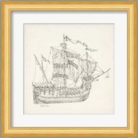 Antique Ship Sketch VIII Fine Art Print