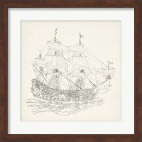 Antique Ship Sketch IX Fine Art Print
