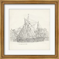 Antique Ship Sketch X Fine Art Print