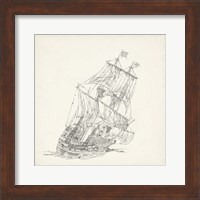 Antique Ship Sketch XI Fine Art Print