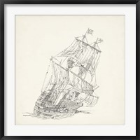 Antique Ship Sketch XI Fine Art Print
