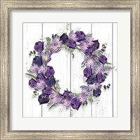 Purple Tulip Wreath I Fine Art Print