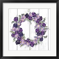 Purple Tulip Wreath I Fine Art Print