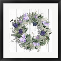 Purple Tulip Wreath II Framed Print