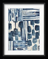 Indigo Patchwork II Framed Print