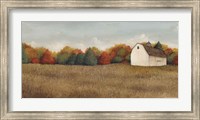 White Barn in Field Neutral Fine Art Print