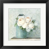 June Roses I White Blue Crop Fine Art Print