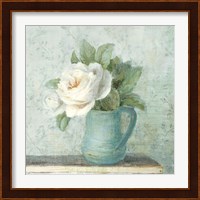 June Roses II White Blue Crop Fine Art Print