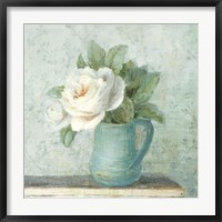 June Roses II White Blue Crop Fine Art Print