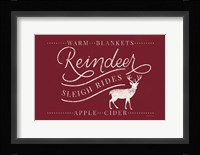 Vintage Christmas III Red Framed Print