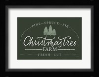 Vintage Christmas Sign I Green Framed Print