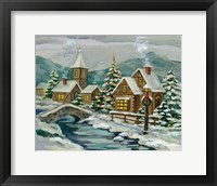 Twilight Christmas Village Fine Art Print