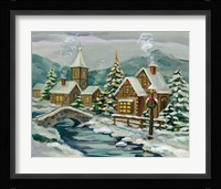 Twilight Christmas Village Fine Art Print