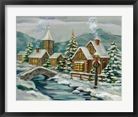 Twilight Christmas Village Fine Art Print