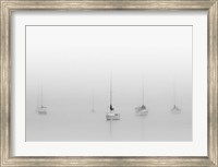 Six Moored Sailboats Fine Art Print