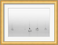 Six Moored Sailboats Fine Art Print