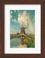 A Windmill on a Polder Waterway, c. 1889 Fine Art Print
