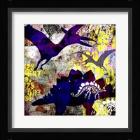 Painted Dino 1 Grunge Framed Print