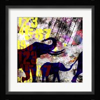 Painted Elephant Grunge Fine Art Print