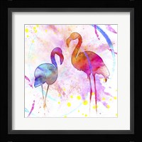 Painted Pink Flamingo Framed Print