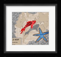 Red Fish Over Chart Fine Art Print